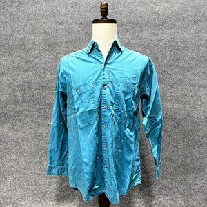 Vintage Street Closed Teal Cotton Ranger Shirt Mens M Double Pocket 90s